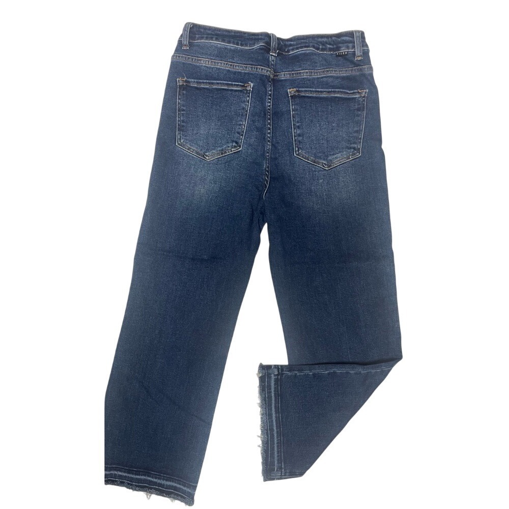 Risen High Waisted Cropped Wide Leg Denim Jeans Juniors 15/32